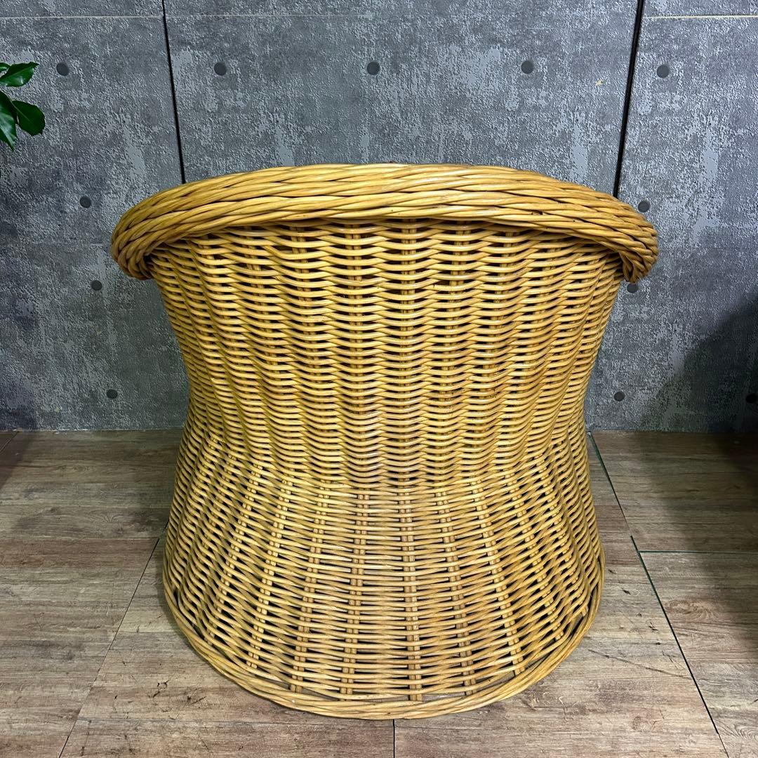 ꧁CASABLANCA カサブランカ꧂ラタン1Pアームソファ2脚 籐家具 花柄