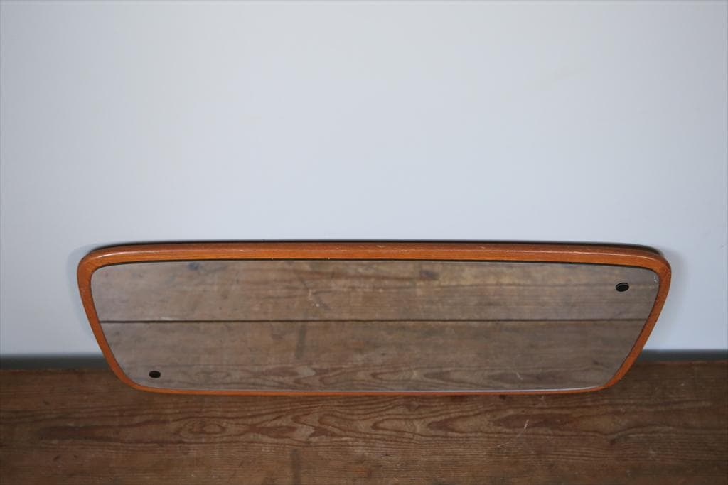 英国アンティークチーク古木ウォールミラー/木製壁掛け鏡/立鏡/姿見(91-195