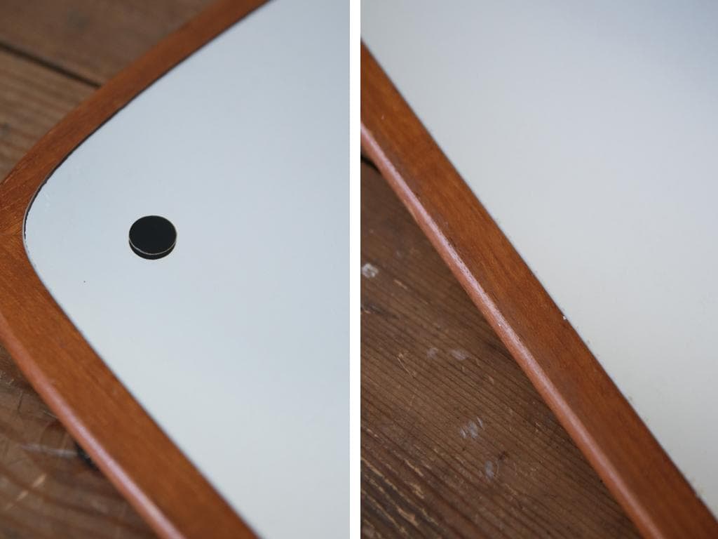 英国アンティークチーク古木ウォールミラー/木製壁掛け鏡/立鏡/姿見(91-195