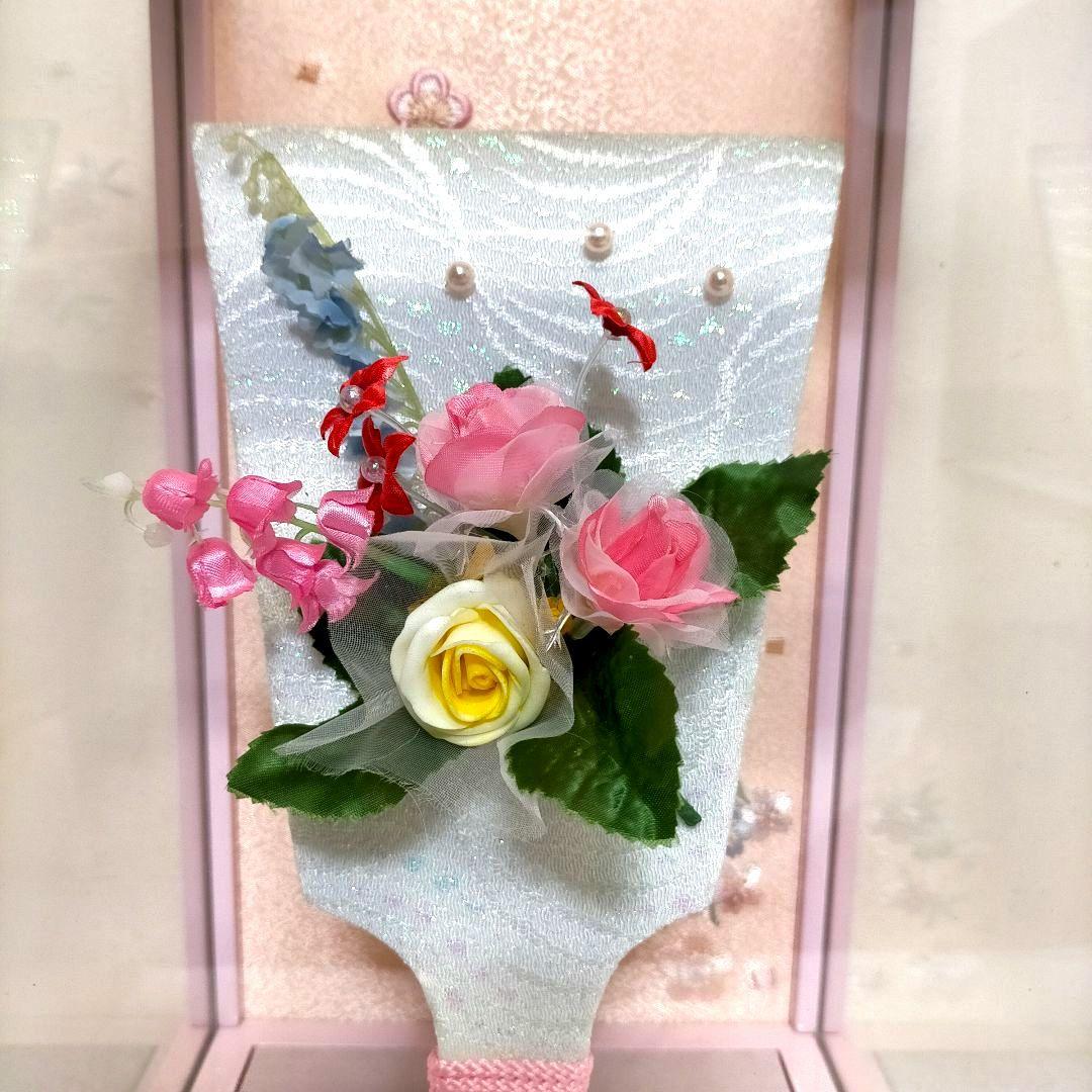 7号 羽子板 ピンク アクリルケース フラワー