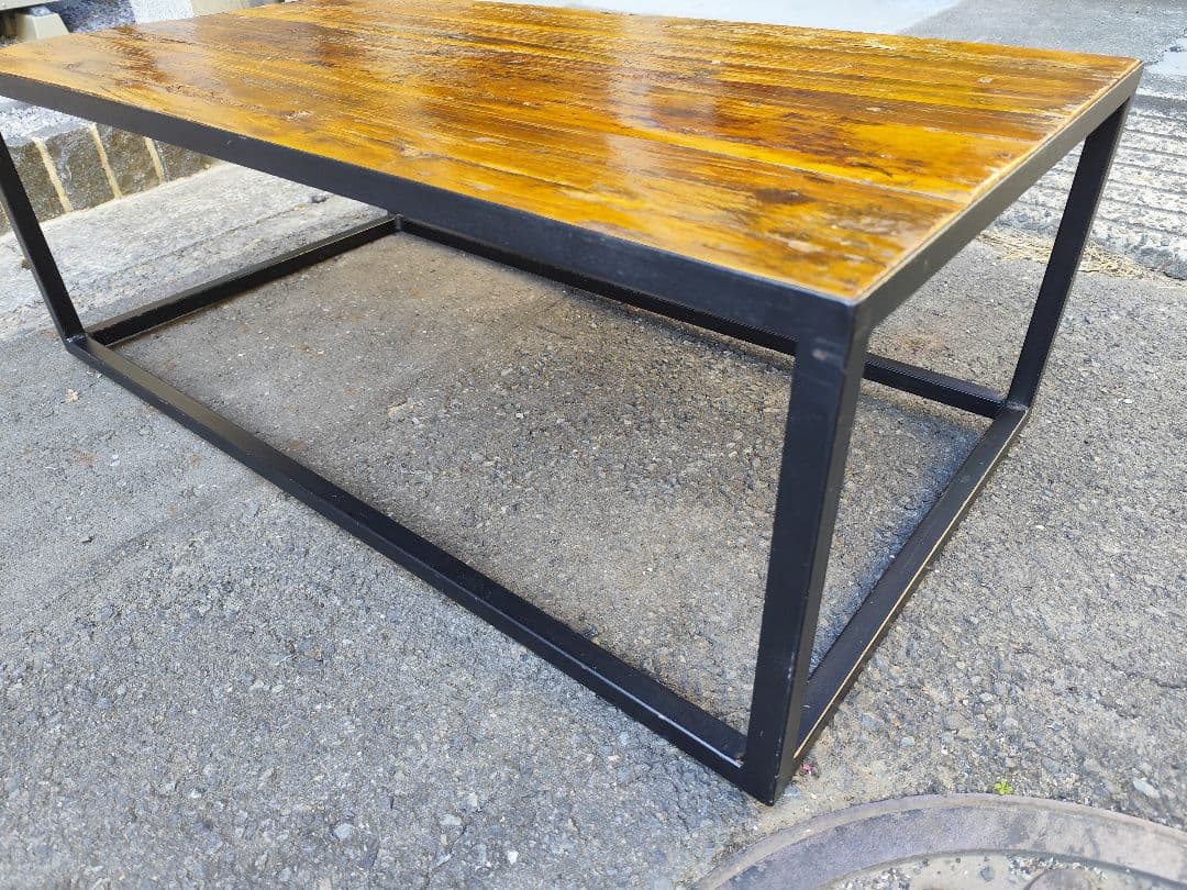 【関東圏限定】ノットアンティークス ローテーブル 110cm 古材 アイアン