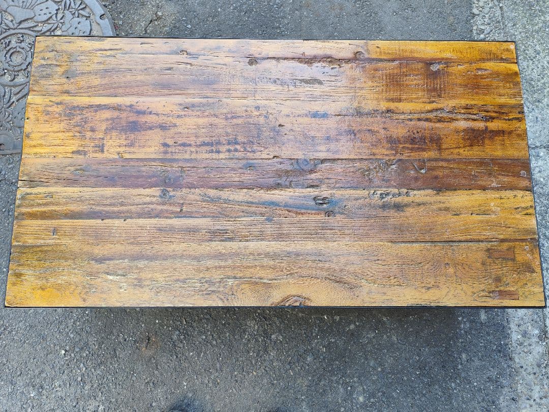 【関東圏限定】ノットアンティークス ローテーブル 110cm 古材 アイアン