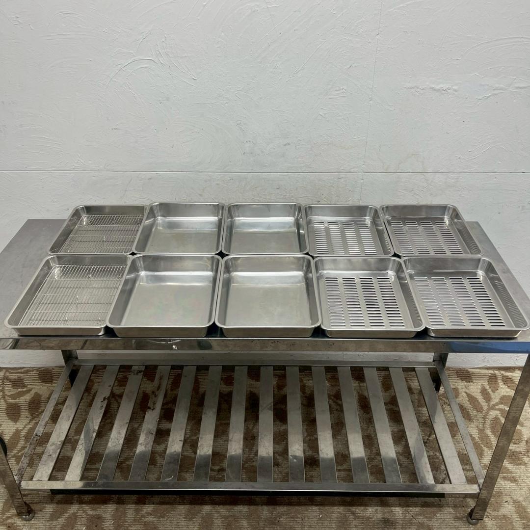 10セット ステンレスバット 水切りバット 揚げ網 浅型 厨房用品