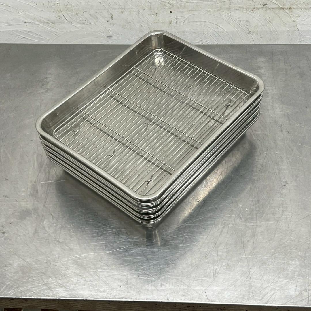 10セット ステンレスバット 水切りバット 揚げ網 浅型 厨房用品