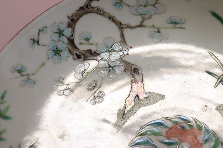 中国 清朝期 粉彩四君子鑑賞大皿② アンティーク 時代箱付0621 - メルカリ