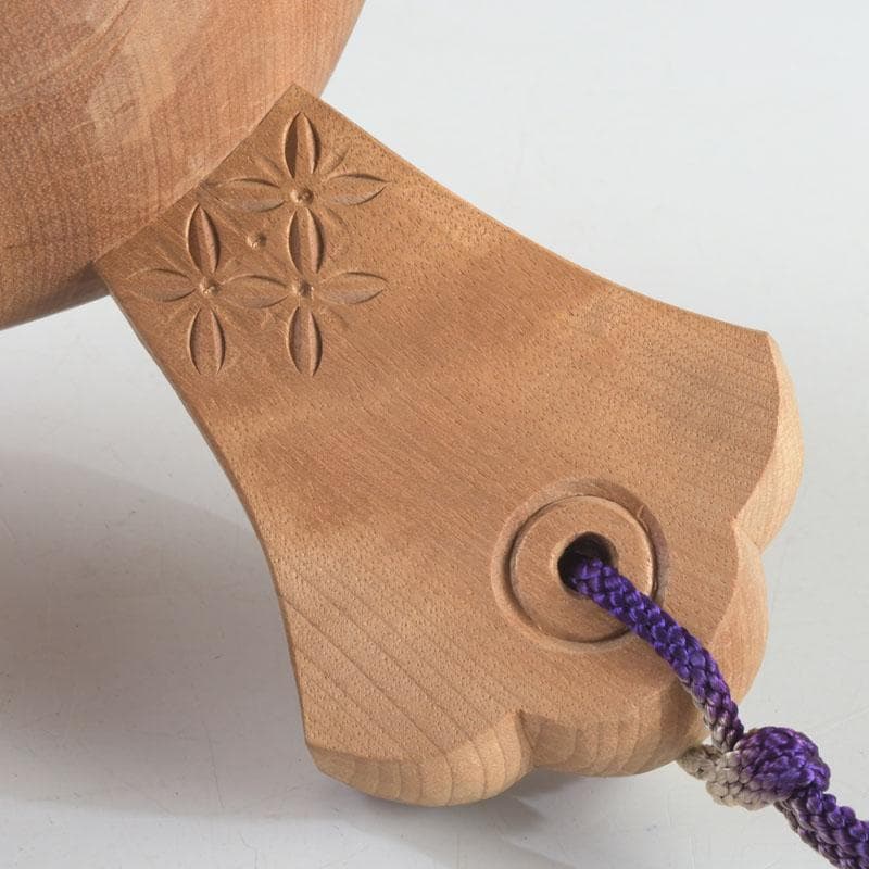 井波彫刻　紅雲作　木彫　鼠と小槌　干支　置物　共箱　C　9418