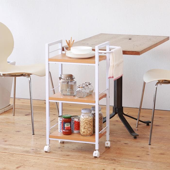 《新品・送料無料》リビング・オフィスの収納に最適なルームワゴン3段