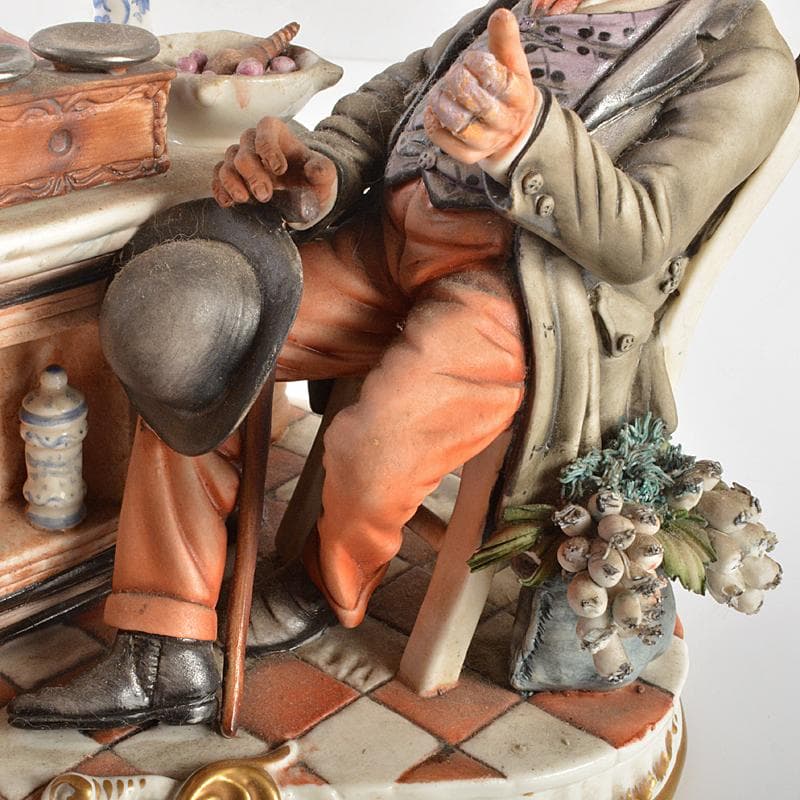 イタリア製 カポディモンテ フィギュリン 陶人形 置物 証明書付 M