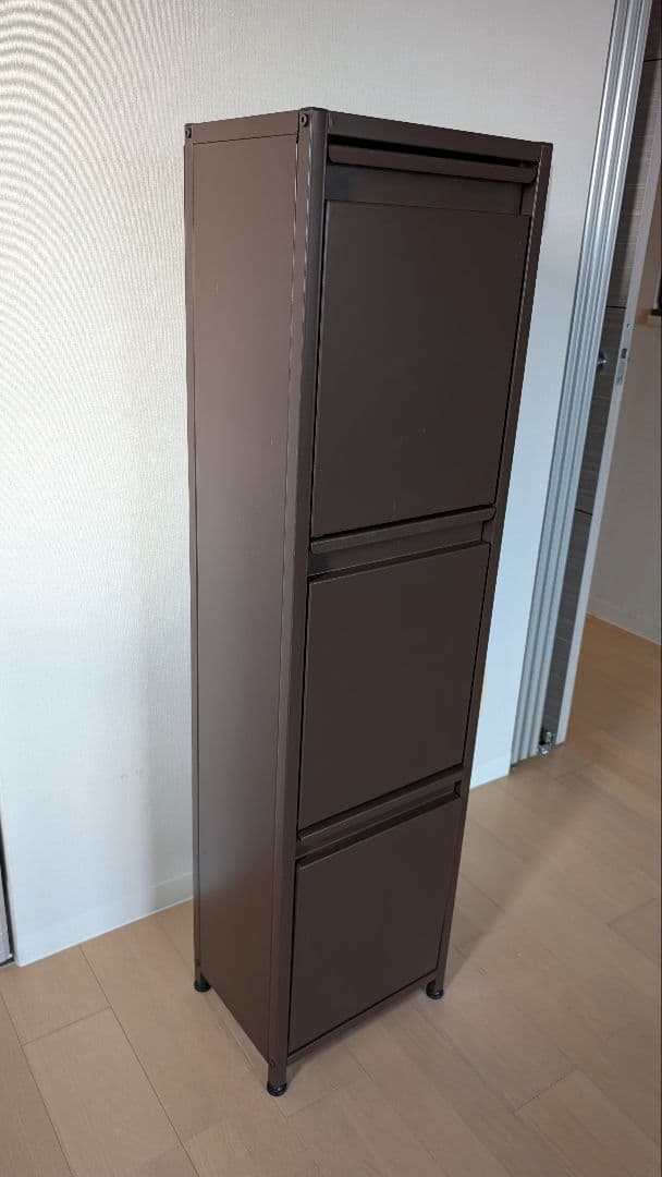 ダストボックス３段（３分別ゴミ箱）幅約34cm奥行約24.5cm高さ約127cm