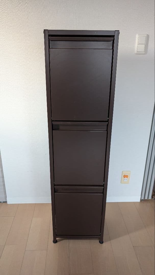 ダストボックス３段（３分別ゴミ箱）幅約34cm奥行約24.5cm高さ約127cm