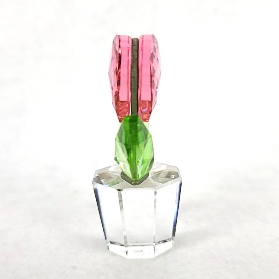 ●美品〇スワロフスキー　フラワーハート　ピンク 9