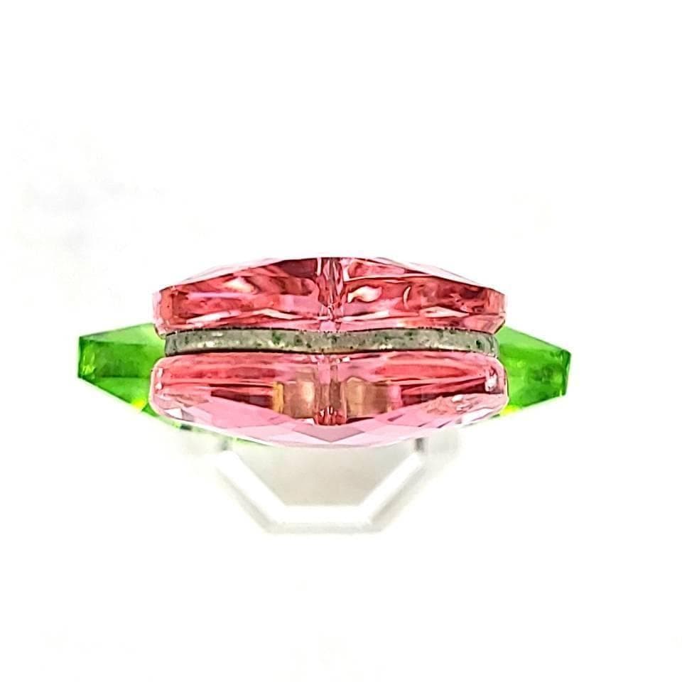 ●美品〇スワロフスキー　フラワーハート　ピンク 9