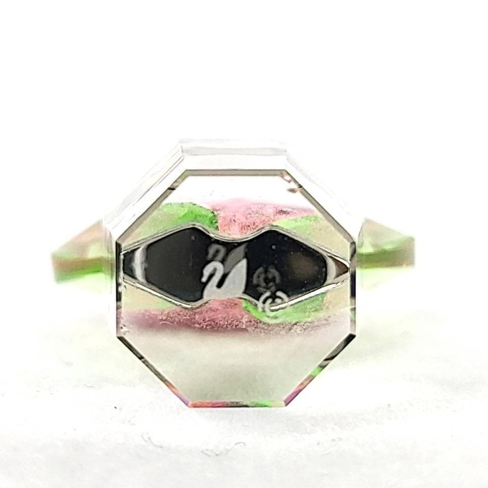 ●美品〇スワロフスキー　フラワーハート　ピンク 9