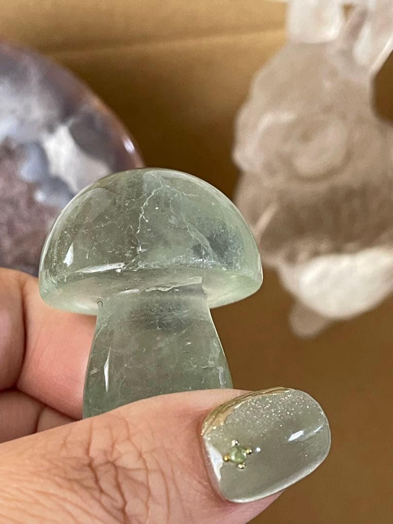 天然石　トレジャー瑪瑙聚宝盆 と　高透明　綺麗　水晶うさぎ　バラ可