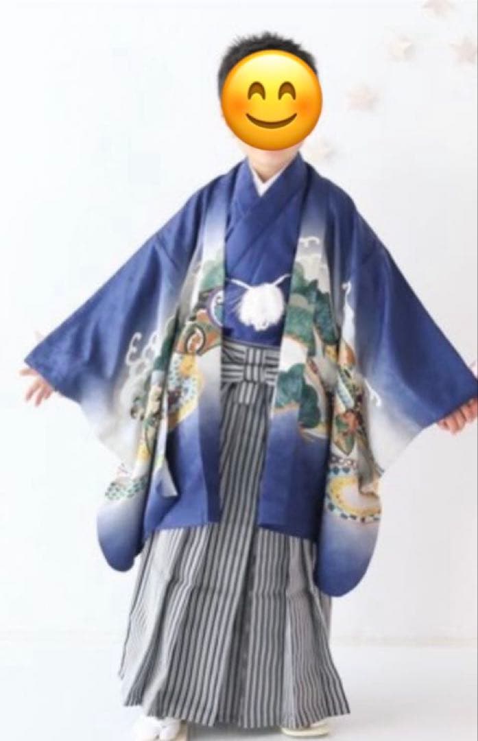 子供用着物セット 鷹デザイン 草履付き