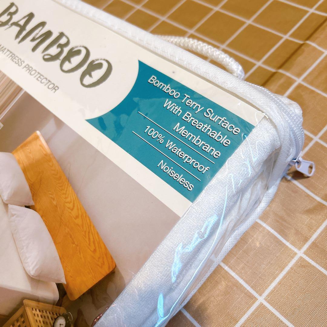 Kmall ツインサイズ 涼しい 防水 ベッドカバー 竹繊維　マットレスカバー