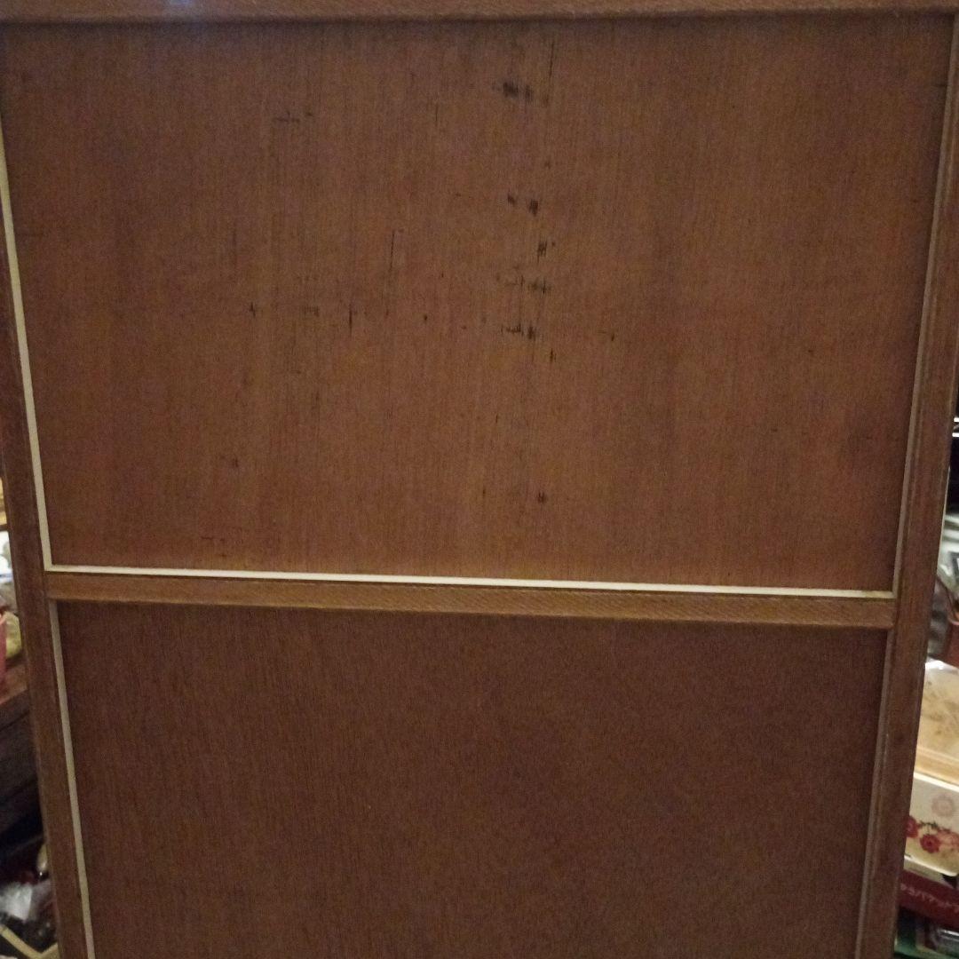 昭和レトロ 鉛筆柄 棚 扉付き シェルフ カラーボックス 3段棚 当時物