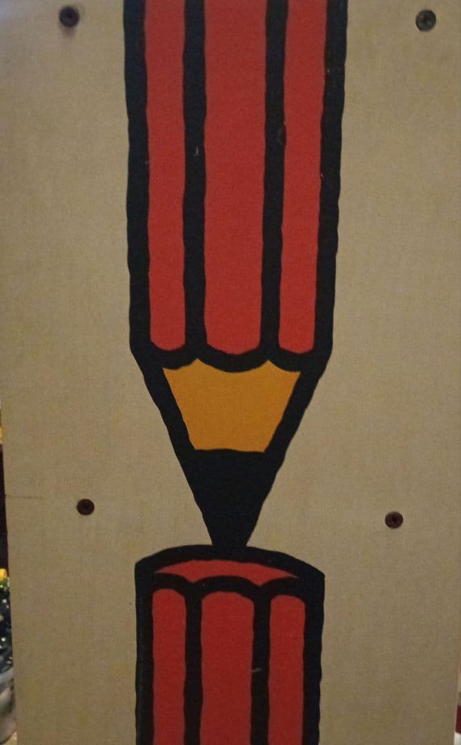 昭和レトロ 鉛筆柄 棚 扉付き シェルフ カラーボックス 3段棚 当時物