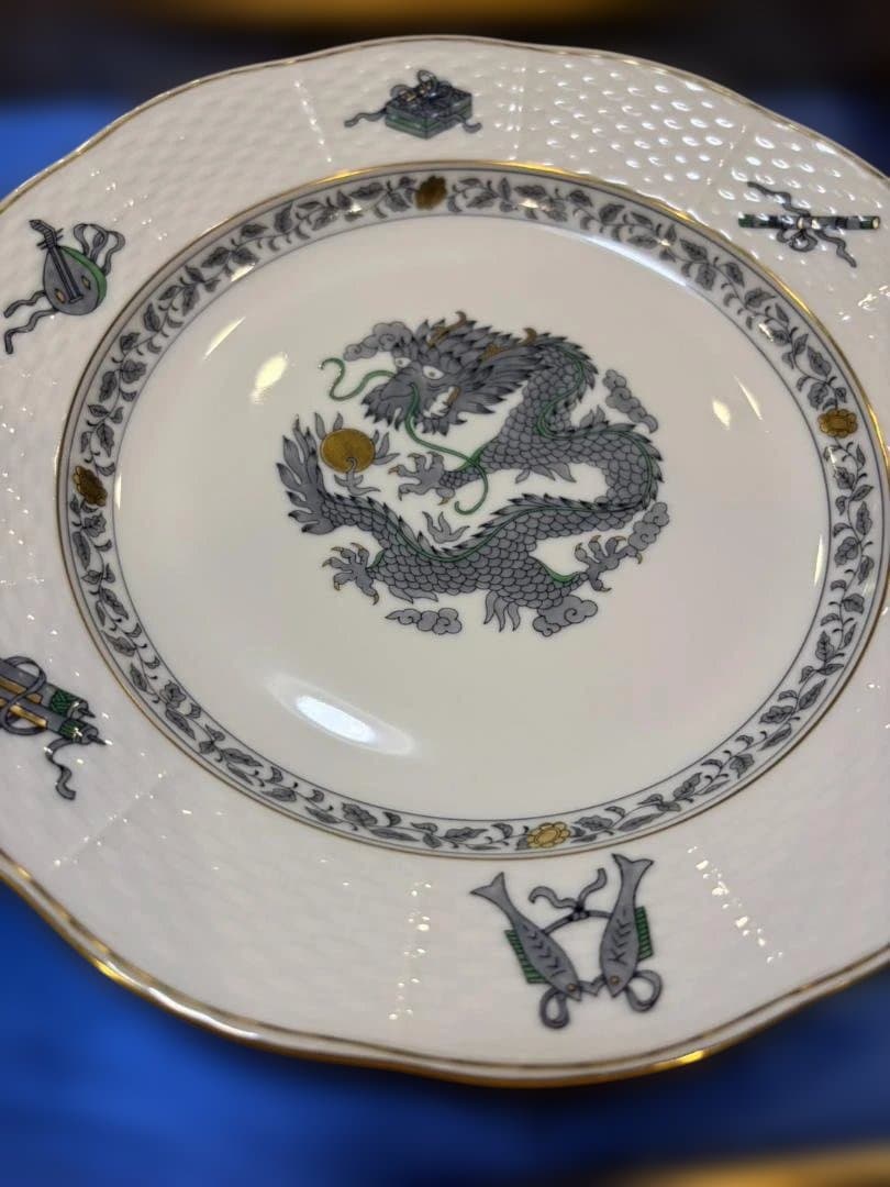 新品 希少限定品 ヘレンド ミレニアム プレート 1999年 龍 竜 飾り皿29
