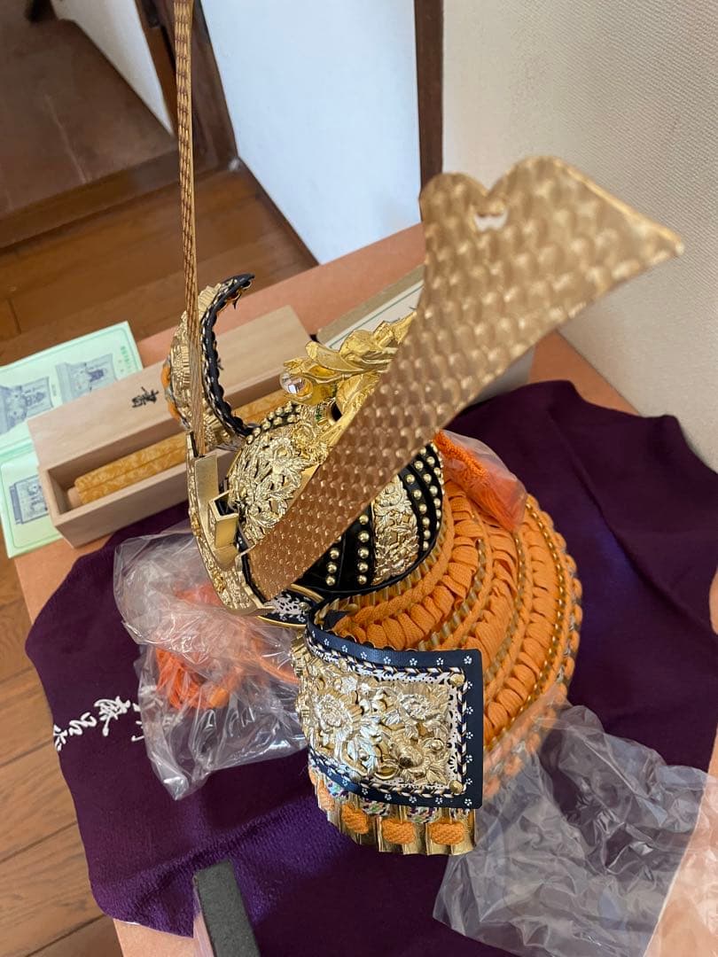 端午の節句　兜飾り　京都　竹麻呂作　年代物