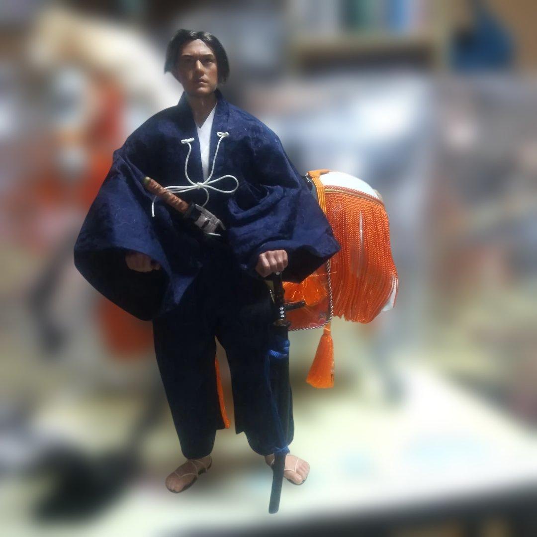 値下げしました☆織田三郎信長騎馬アクションフィギュア紺色直垂衣装