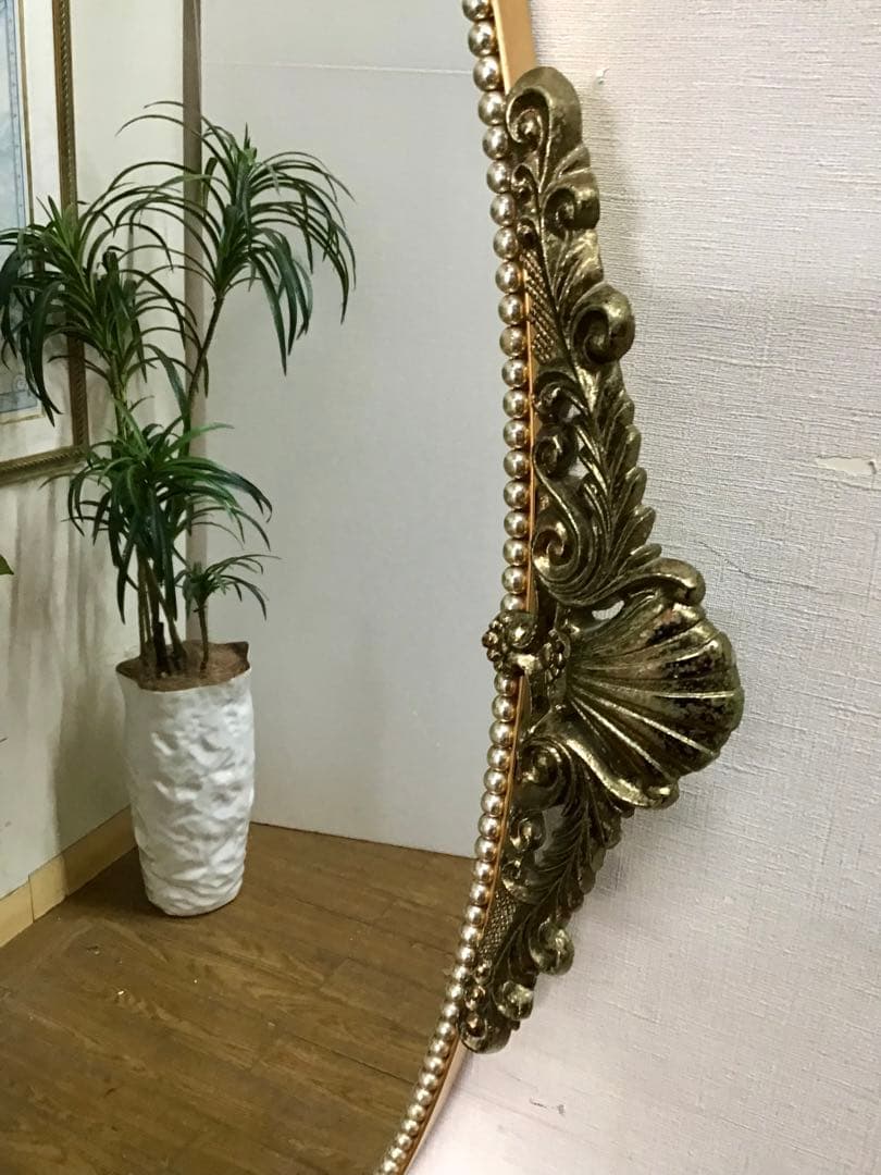 管255☆イタリア製☆アンティーク調☆クラシックミラー☆壁掛けミラー