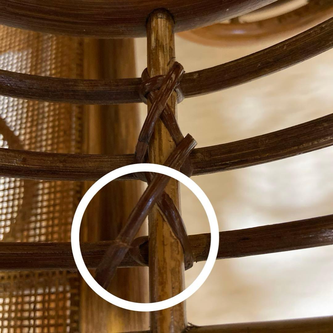 レトロ　ラタン製二重パーテーション 間仕切り　衝立　フラワースタンド