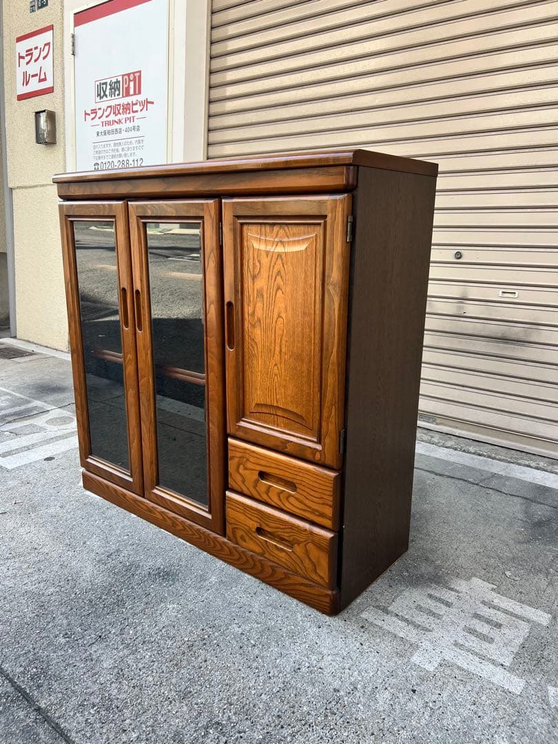 A745♠️アンティーク木製サイドボード リビングボード 飾り棚