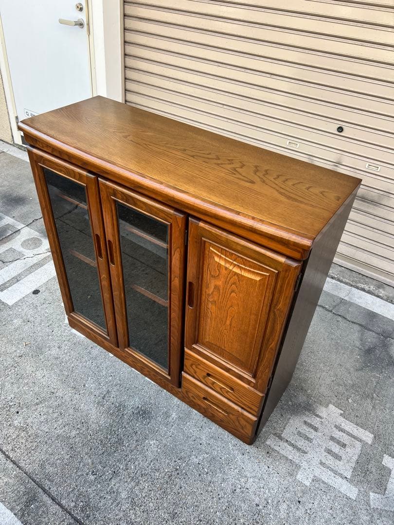 A745♠️アンティーク木製サイドボード リビングボード 飾り棚