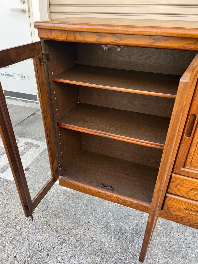 A745♠️アンティーク木製サイドボード リビングボード 飾り棚