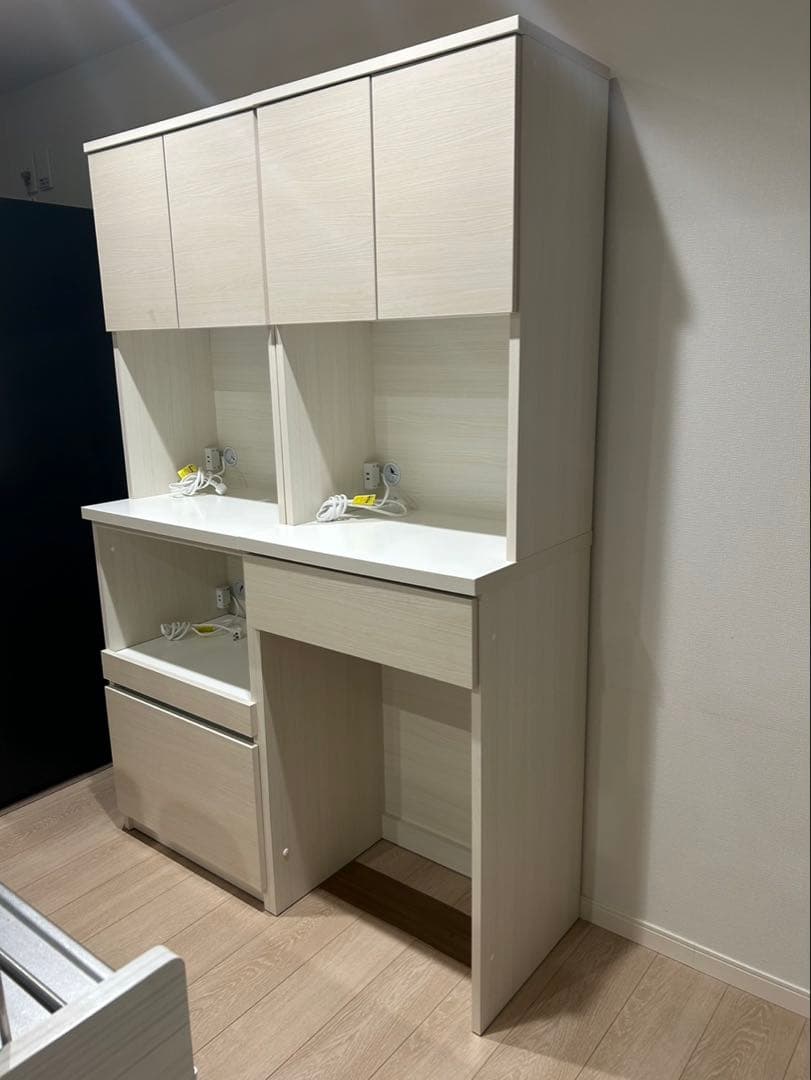 国産家具 キッチン収納・食器棚(ホワイト)※愛知県内直接お渡し