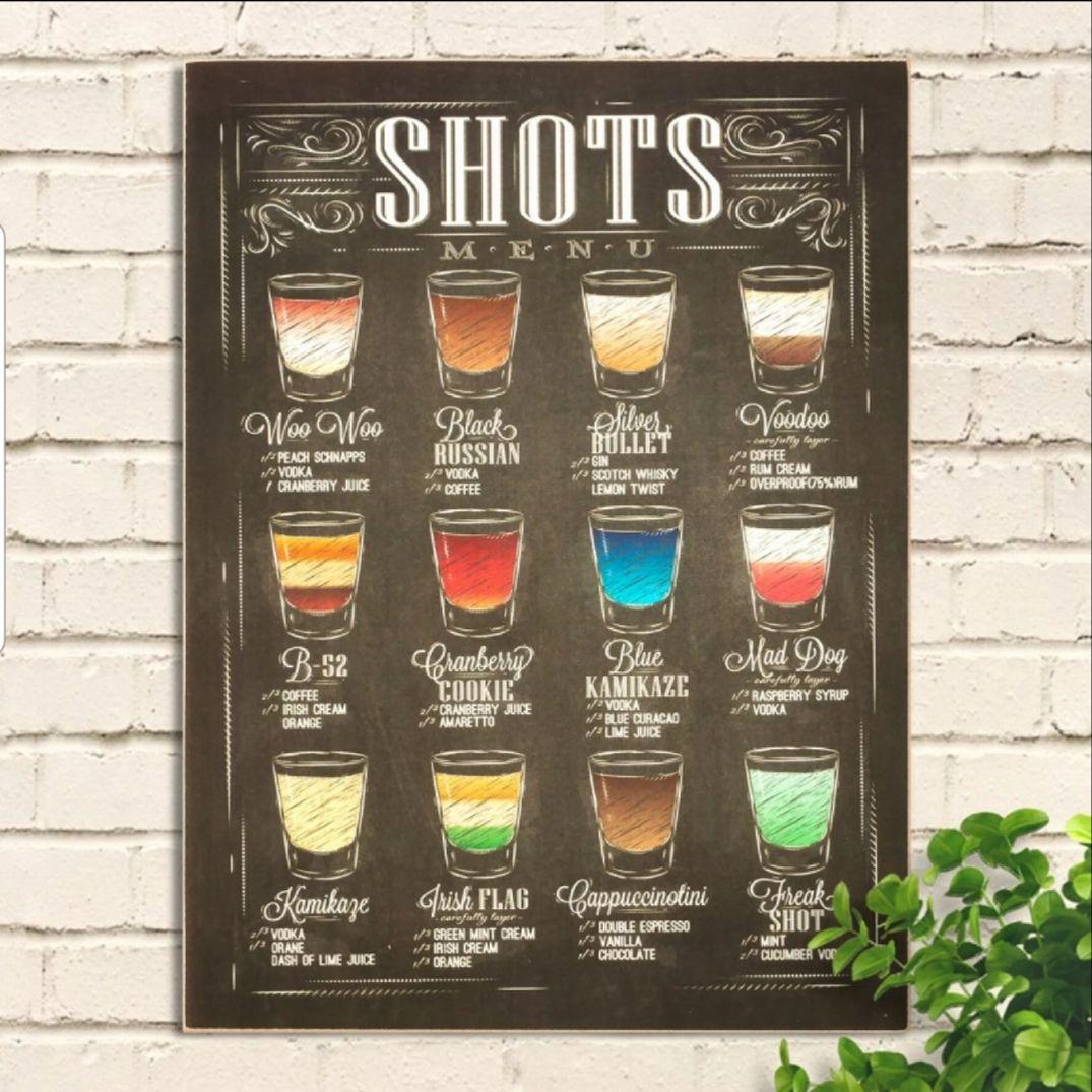 木製看板40 】カクテル sh★壁掛けポスターbarバーお酒インテリアおしゃれ絵