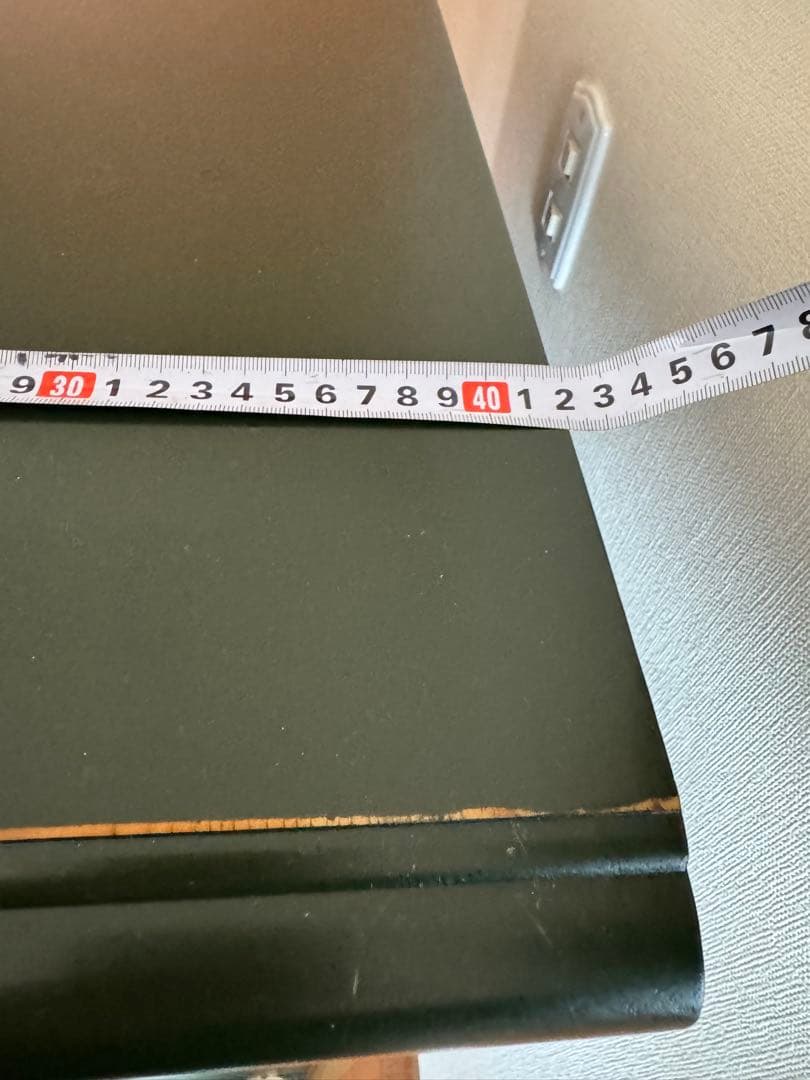 ☆アンティーク家具 グリーン木製ガラス扉キャビネット