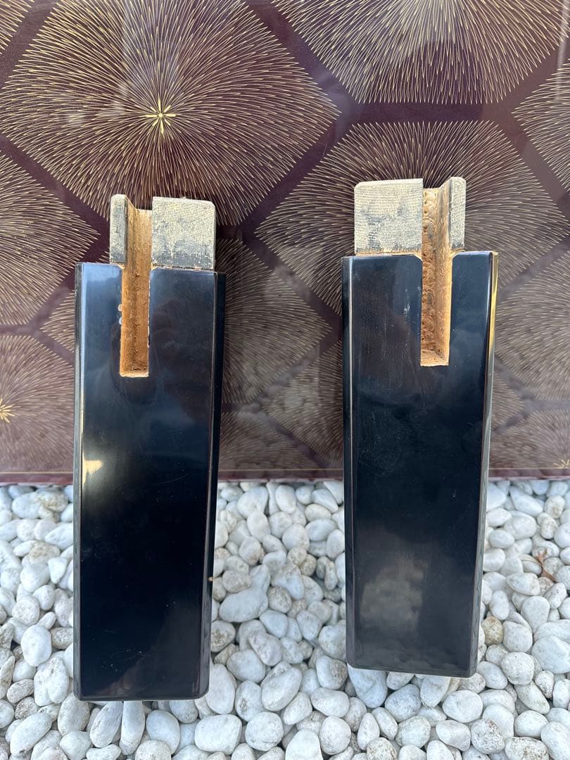 岡　(美品)輪島塗　平卓　テーブル　ブラウン 六角形模様の座卓