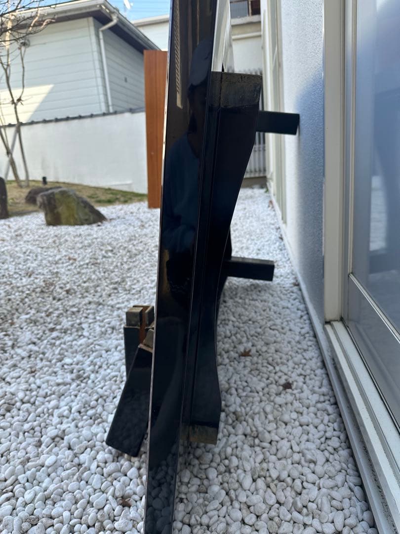 岡　(美品)輪島塗　平卓　テーブル　ブラウン 六角形模様の座卓