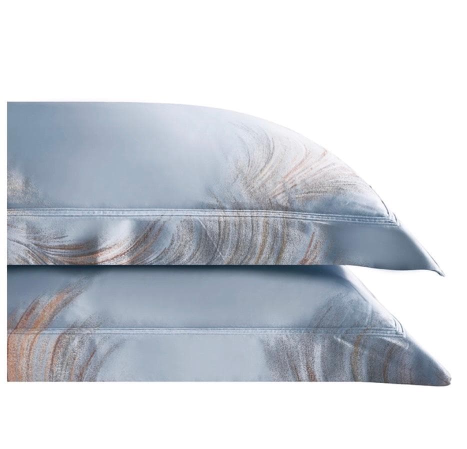 オーダーメイド エジプト超長綿100% 1000TC ジャガード ブルー 羽