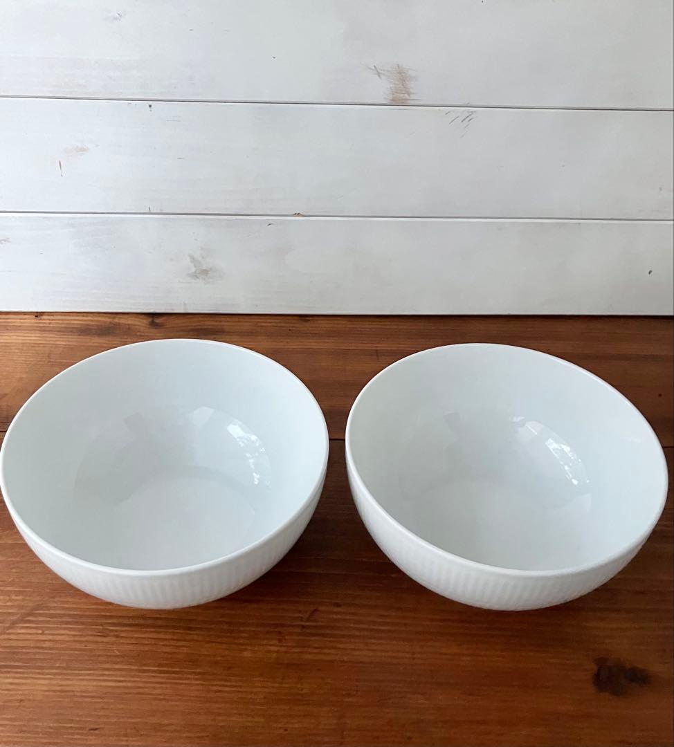 ロイヤルコペンハーゲン ＊ ホワイトフルーテッド ボウル 2個セット