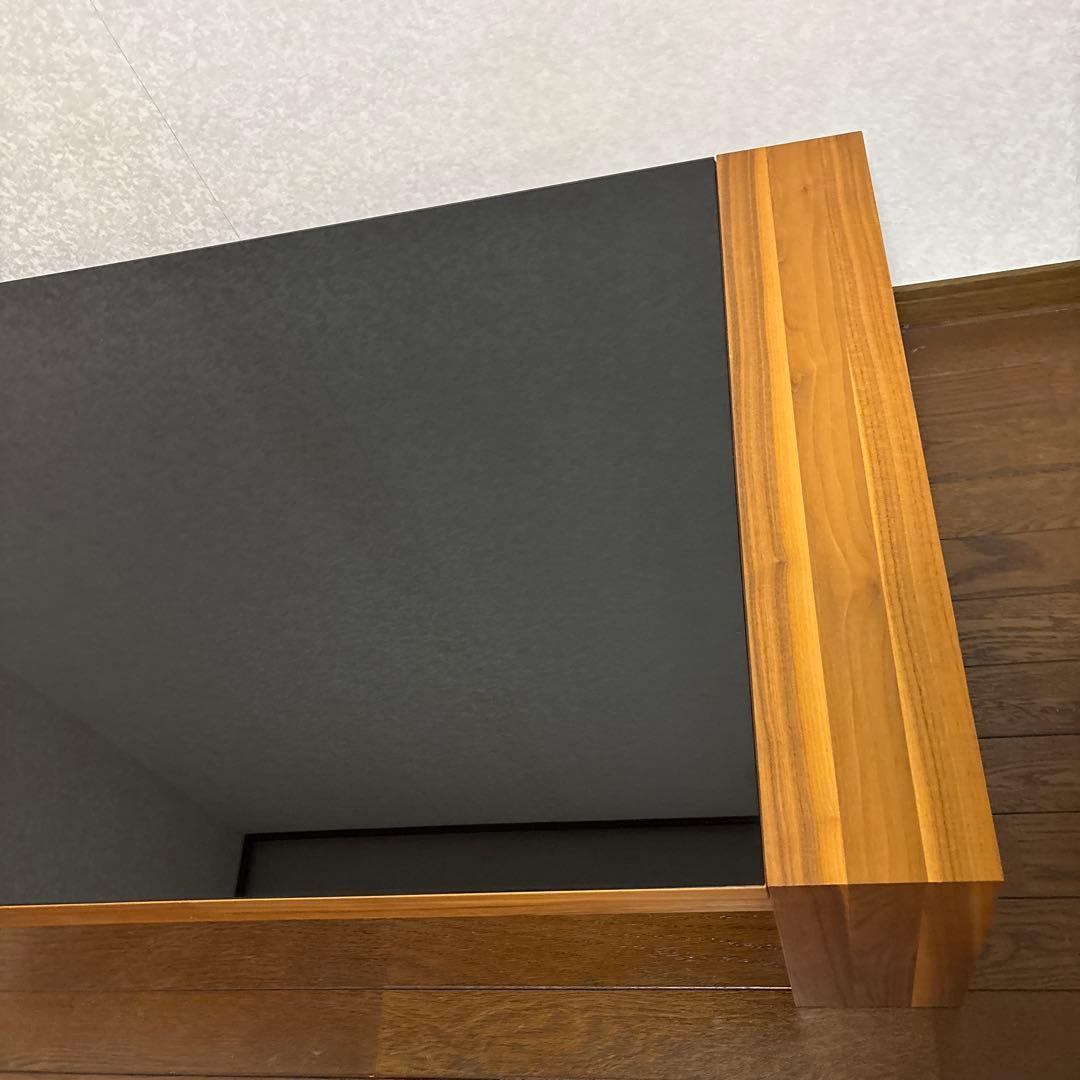 【美品】Hulsta ローテーブル ウォールナット ブラックガラス