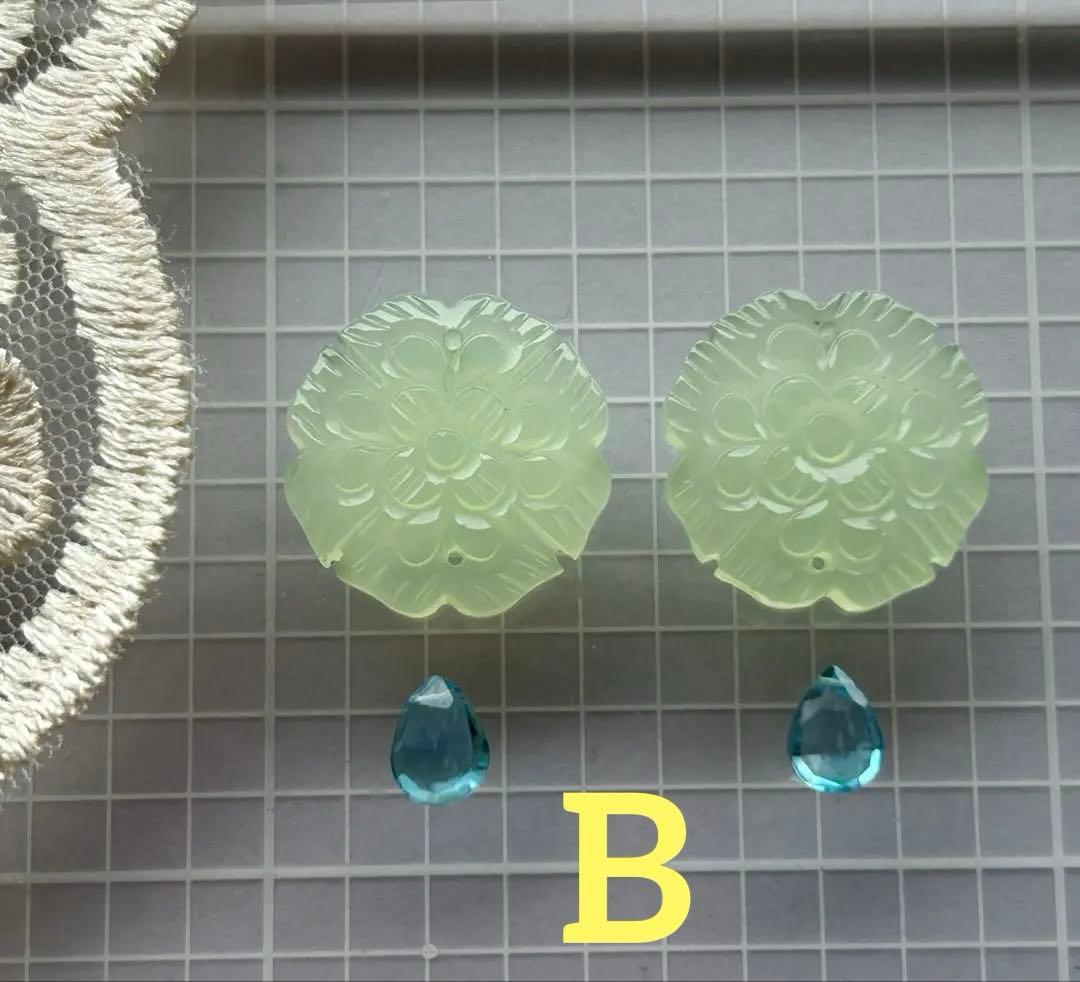 高品質スコロライトコンケーブカット＆宝石質アメジストのピアスチャーム他14kgf