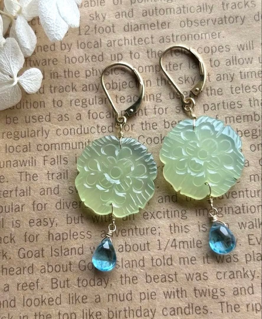 高品質スコロライトコンケーブカット＆宝石質アメジストのピアスチャーム他14kgf