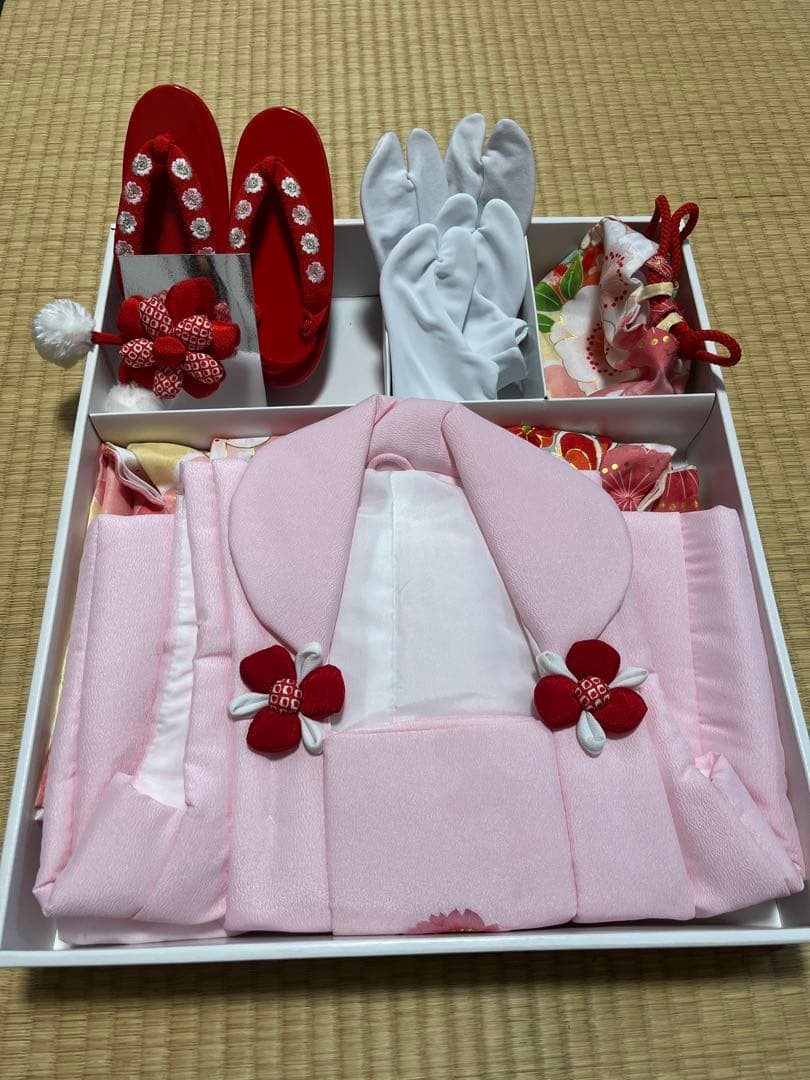 七五三 3歳　着物セット ピンク 花柄　花ひめ