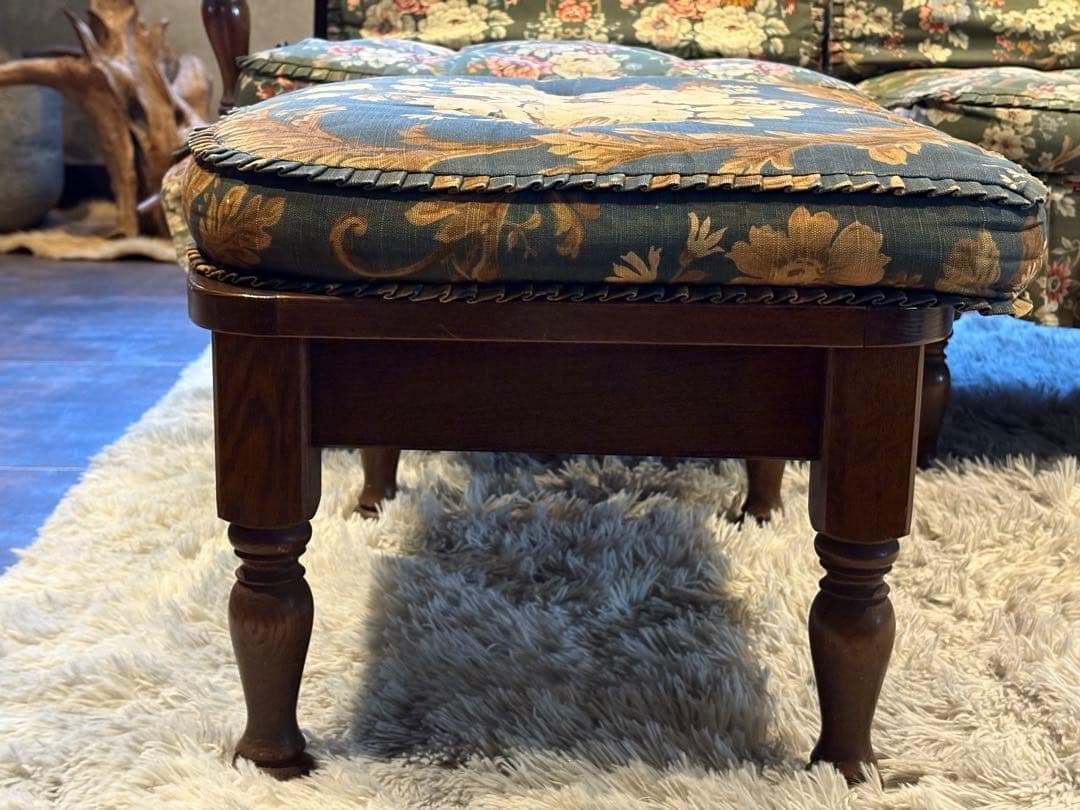 飛騨産業 キツツキマーク 3人掛けセパレートソファ オットマン ビンテージ RZ