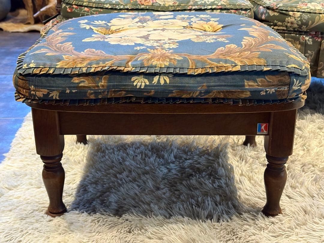 飛騨産業 キツツキマーク 3人掛けセパレートソファ オットマン ビンテージ RZ