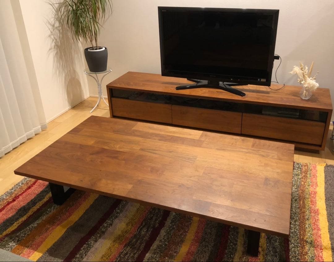 マスターウォール　モザイクリビングテーブル　オイル仕上げ　幅160cm