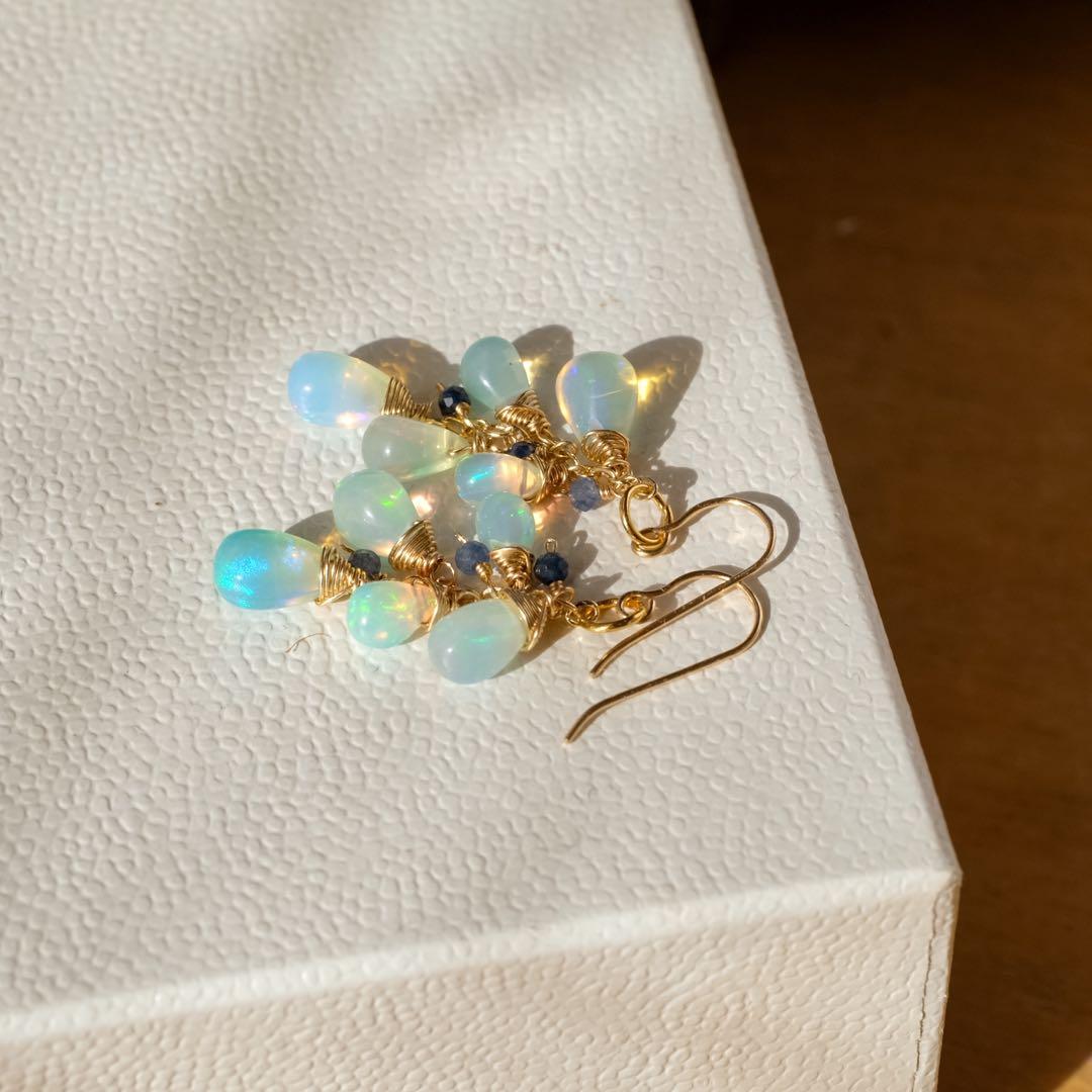 ラスト1点！14kgfカラーオパールピアス/イヤリング