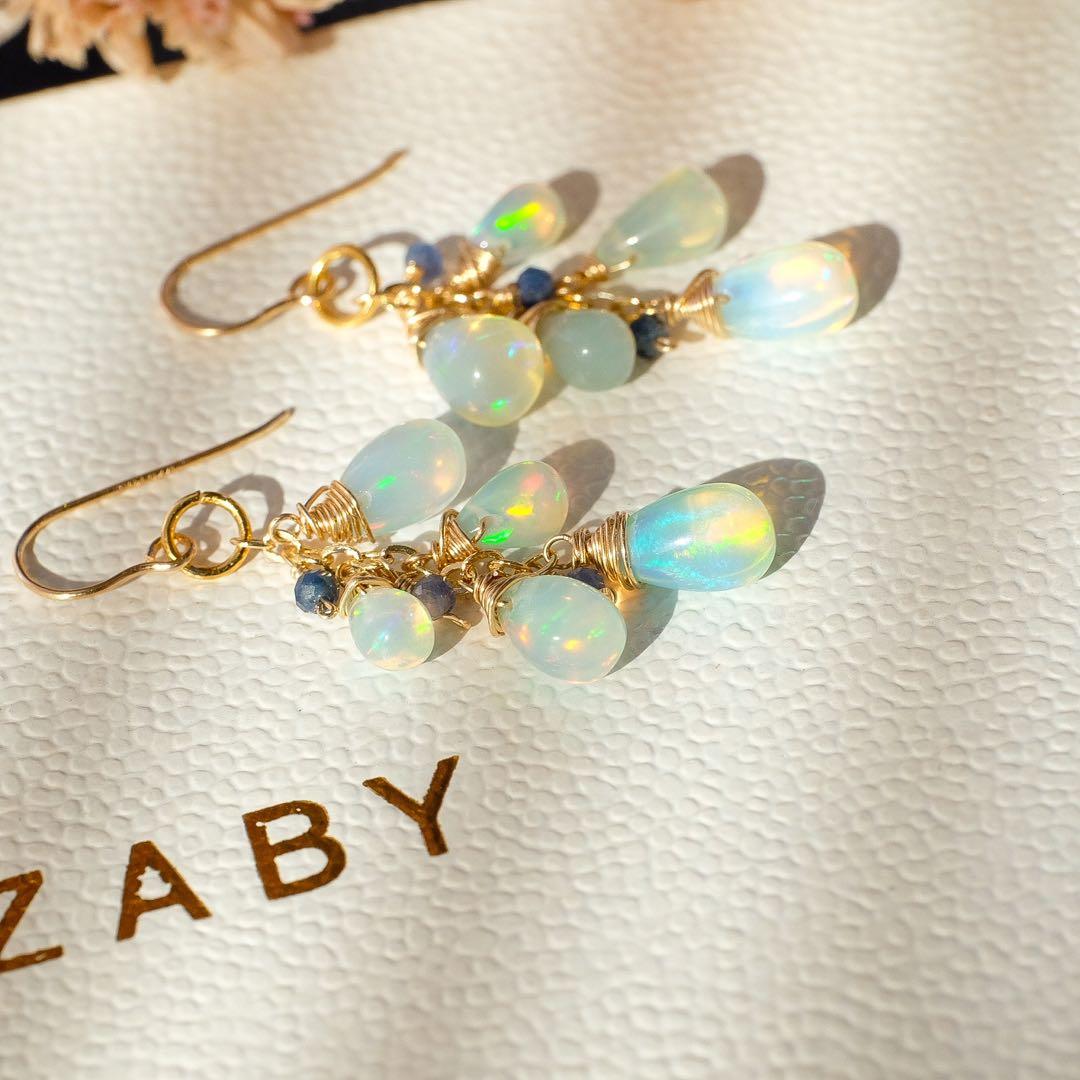 ラスト1点！14kgfカラーオパールピアス/イヤリング