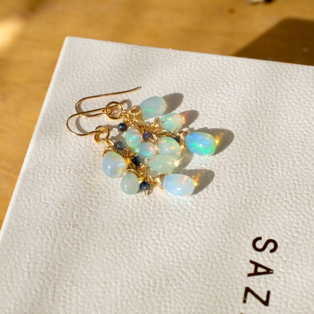 ラスト1点！14kgfカラーオパールピアス/イヤリング