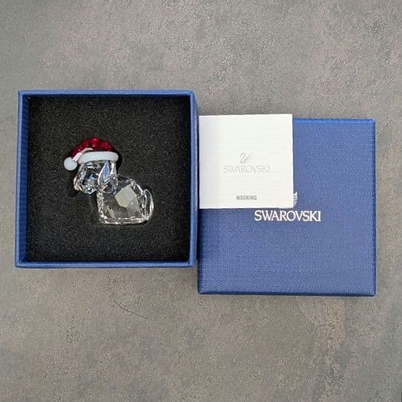 スワロフスキー「イヌとサンタハット 」 5060449 サンタ帽 クリスマス