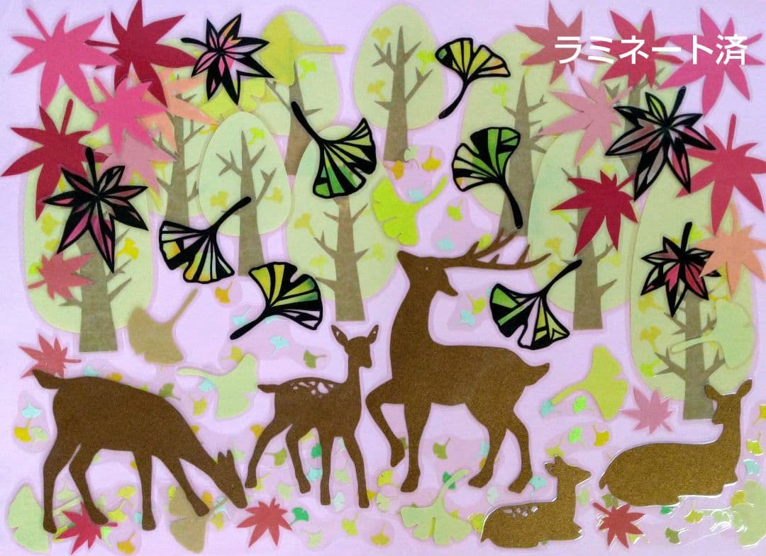 きりん【壁面飾り】まとめ3点 『菖蒲 と 太鼓橋』イチョウ並木と鹿・達磨