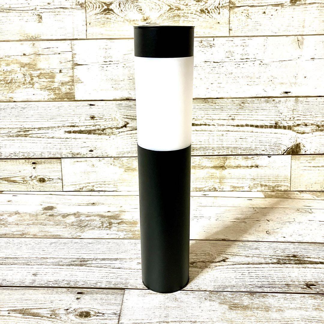 【16個おまとめ処分】屋外　ソーラーライト　ウォーム　ブラック円柱　ステンレス